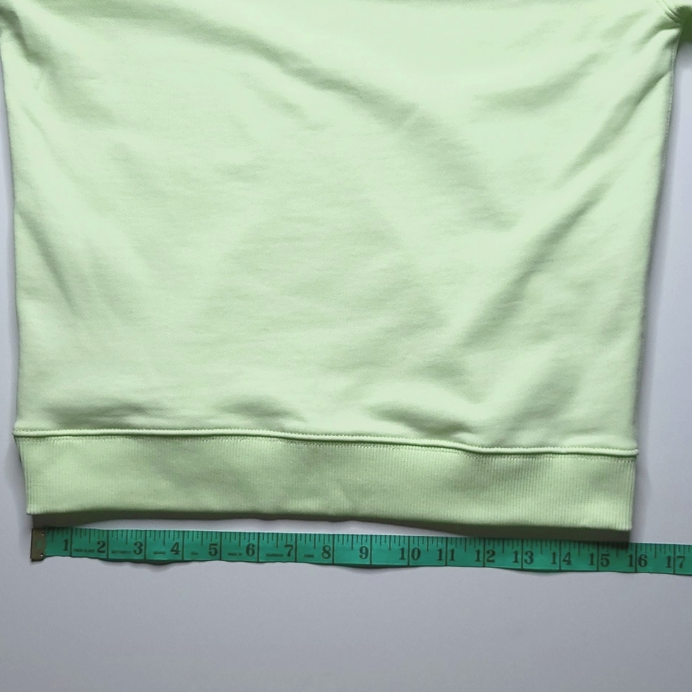 Helmut Lang Embroidered French Cotton Terry Hoodie Neon Lime Women's XS - Picture 15 of 15